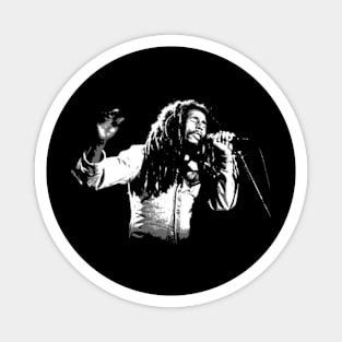 bob  marley vintage design black and white Magnet